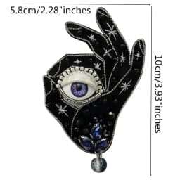 Hand Mouth Eyes Heart Beaded Patches Rhinestone Applique Sew on Crystal for Clothing Jeans Jackets Handbag Shoes DIY Decor