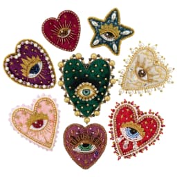 Hand Mouth Eyes Heart Beaded Patches Rhinestone Applique Sew on Crystal for Clothing Jeans Jackets Handbag Shoes DIY Decor