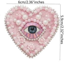 Hand Mouth Eyes Heart Beaded Patches Rhinestone Applique Sew on Crystal for Clothing Jeans Jackets Handbag Shoes DIY Decor