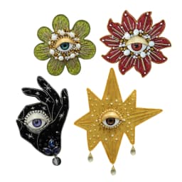 Hand Mouth Eyes Heart Beaded Patches Rhinestone Applique Sew on Crystal for Clothing Jeans Jackets Handbag Shoes DIY Decor