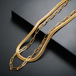 Vintage Punk Double Layer Snake Chain On The Neck Choker Pendant Necklace For Women Golden Thick Chain Stainless Steel Jewelry