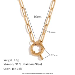 MamacitaSlay Classic Minimalist Blade Chain O-Chain Paper Clip Chain O-Chain Spring Buckle Stainless Steel Necklaces For Women