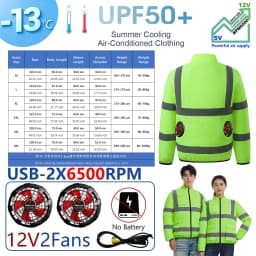 AKOOUS 6500 RPM 12V/5V USB 3-Fans Cooling Vest Air Conditioned Clothes Men Women Outdoor Work Fishing Body Cooling Jacket