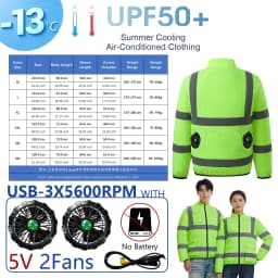 AKOOUS 6500 RPM 12V/5V USB 3-Fans Cooling Vest Air Conditioned Clothes Men Women Outdoor Work Fishing Body Cooling Jacket