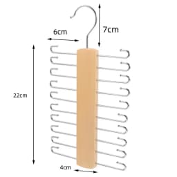 Ties Hanger Holder Rack Silk Scarf Belt Clothes Organizer Cabinet Wooden Storage Hanging Rack Storage Holder For Wardrobe Closet