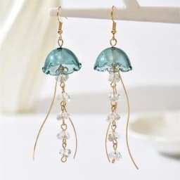 Vacation Sweet Drop Earrings For Women Starfish Gradient Jellyfish Acrylic Lightweight Beachwear Jewelry
