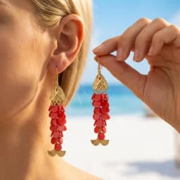 Vacation Sweet Drop Earrings For Women Starfish Gradient Jellyfish Acrylic Lightweight Beachwear Jewelry