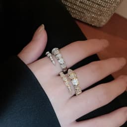 Versatile Fashion Trendy Snake Shaped Opening Rings for Women High-end Exquisite Zircon Adjustable Rings Jewelry Accessories