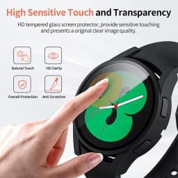 Tempered Glass+ PC Cover for Samsung Galaxy Watch 9 8 7 4 5 6 44mm 40mm All Coverage Protector Bumper Case Watch Accessories