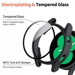 Tempered Glass+ PC Cover for Samsung Galaxy Watch 9 8 7 4 5 6 44mm 40mm All Coverage Protector Bumper Case Watch Accessories