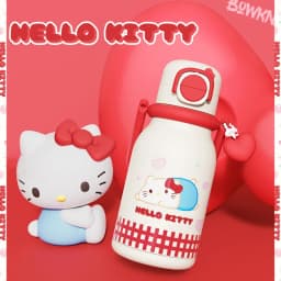 X&W640ML Stainless Steel Kawaii Sanrio Hello Kitty Insulated Water Bottle Straw Cup Vacuum Cup Portable Outdoor Ice Bucket