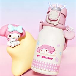 X&W640ML Stainless Steel Kawaii Sanrio Hello Kitty Insulated Water Bottle Straw Cup Vacuum Cup Portable Outdoor Ice Bucket