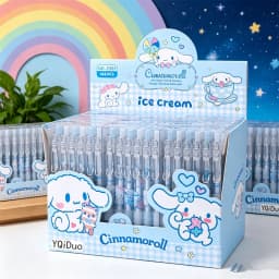 6-12Pcs Genuine Sanrio Series  0.5MM Gel Pens Kawaii Cinnamoroll Kuromi Black Pen Student Stationery Supplies School Gifts