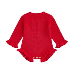 Baby Clothes Newborn Baby Rompers Cotton Knit Baby Girl Romper Long Sleeve Ruffle Trim Infant Baby Boys Jumpsuit Overalls