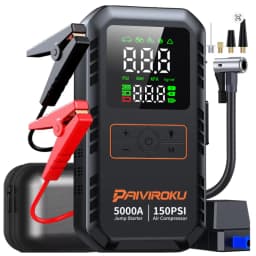 PAIVIROKU 4-IN-1 Car Jump Starter with Air Compressor 5000APeak Auto Battery Booster 150PSI Air Pump Power Bank Tire Inflator