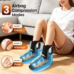 Heated Foot & Ankle Massager, Portable Air Compression Wrap with Vibration, Rechargeable, 3 Modes & 3 Intensities for Tired Feet