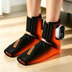 Heated Foot & Ankle Massager, Portable Air Compression Wrap with Vibration, Rechargeable, 3 Modes & 3 Intensities for Tired Feet
