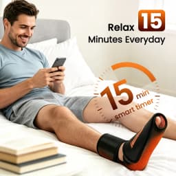 Heated Foot & Ankle Massager, Portable Air Compression Wrap with Vibration, Rechargeable, 3 Modes & 3 Intensities for Tired Feet