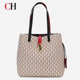 CH Women Tote Bag Luxury Handbag 2026 New Fashion Monogram Print Large Capacity Crossbody Shoulder Bag Ladies Commuter Purse