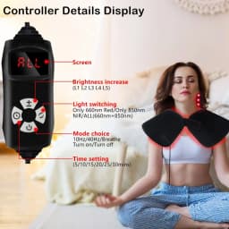 New Red Light Shoulder&Nape Physiotherapy Wearable Pad 660nm&850nm Infrared Light Therapy for Back Shoulder Neck Pain Relief