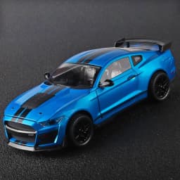 Large 1:18 Ford Mustang GT500 Miniatures Alloy Diecast Metal Vehicle Model Collectibles Sound Light Toys Car Gifts For Kids Boys