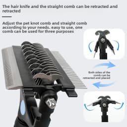 3‑In‑1 Pet Deshedding Brush, Dog Cat Fur Remover Knot Cutter Comb, Multifunctional Puppy Grooming Shedding Brush Pet Hair Care S