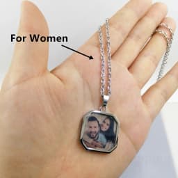 Custom Heat photo Magic Necklace with Hidden Picture Heat Activated Magic Lover Mother's Day valentines Pet Dog Photo Gift