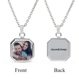 Custom Heat photo Magic Necklace with Hidden Picture Heat Activated Magic Lover Mother's Day valentines Pet Dog Photo Gift