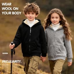 Unisex Winter Fleece Hoodies for Boys Sweatshirt Casual Thicken Warm Kids Zipper Coat Tops 8 9 10 12 Years Girls Clothes Cotumes
