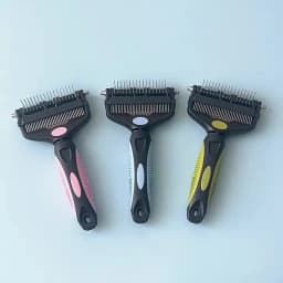3 in 1 Pet Grooming Hair Brush Dog Deshedding Remover Double Sided Shedding Comb with Stainless Steel Teeth Fur Knot Cutter