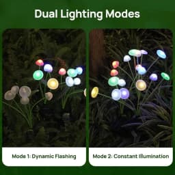 6LEDs Solar Mushroom Lights Outdoor Waterproof Garden Decor Dual Mode for Patio Pathway