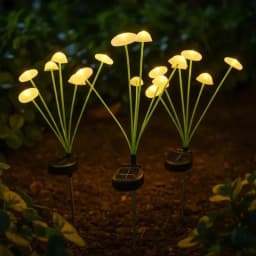 6LEDs Solar Mushroom Lights Outdoor Waterproof Garden Decor Dual Mode for Patio Pathway