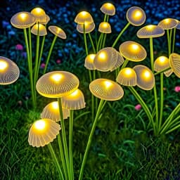 6LEDs Solar Mushroom Lights Outdoor Waterproof Garden Decor Dual Mode for Patio Pathway
