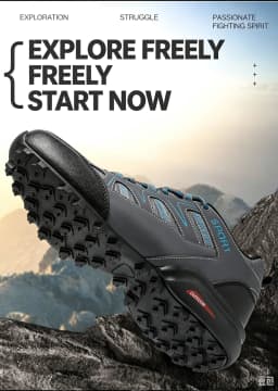 Men's Casual Shoes,Anti-Collision Toe Hiking Sports Shoes,Breathable And Non-Slip,All-terrain Camping Mountain Walking Shoes