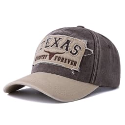 Hot Sale Unisex Washed Cotton Vintage Baseball Cap TEXAS Letter Embroidery Outdoor Sports Dad Hat For Men And Women