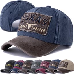 Hot Sale Unisex Washed Cotton Vintage Baseball Cap TEXAS Letter Embroidery Outdoor Sports Dad Hat For Men And Women