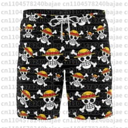 2026 Adult Luffy One-piece Surfing Shorts, Summer Anime Quick-drying Breathable Printed Sports and Fitness Shorts