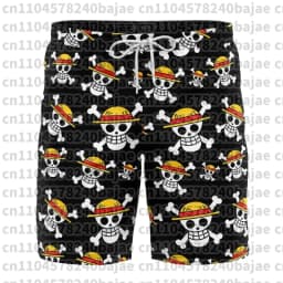 2026 Adult Luffy One-piece Surfing Shorts, Summer Anime Quick-drying Breathable Printed Sports and Fitness Shorts