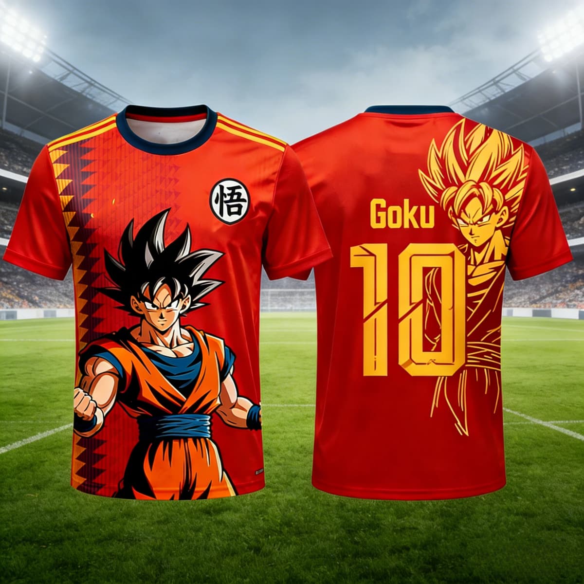 Goku Dragon Ball Soccer Jersey, Men Women Children Casual Anime Streetwear Fan Tee Summer quick-drying sports T-shirt