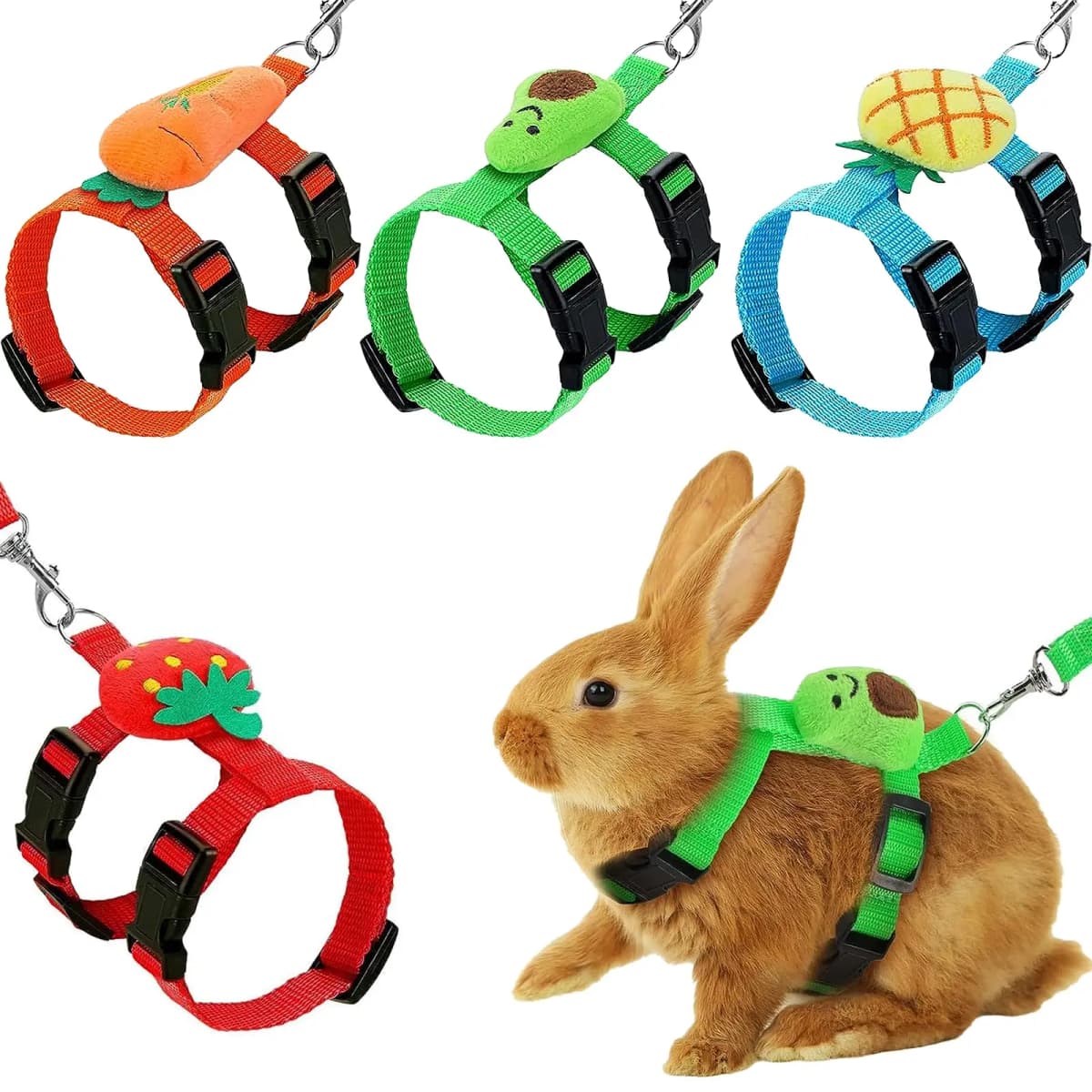 Adjustable Bunny Rabbit Harness and Leash Set Small Pet Cute Vest Harness Leash Ferret Harness Guinea Pig Harness Ferret