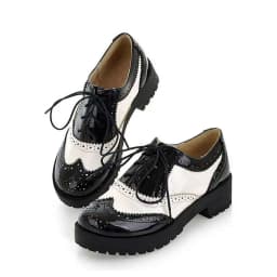 ORCHA LISA British style women brogue shoes cross tied mixed color round toe wingtip oxfords casual footwear sapatos chaussures