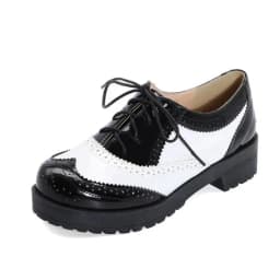 ORCHA LISA British style women brogue shoes cross tied mixed color round toe wingtip oxfords casual footwear sapatos chaussures