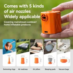 Qunature Air Pump Inflatable Outdoor Electric Inflator for Mattresses Pillows 3-mode lighting Portable Lightweight Pump