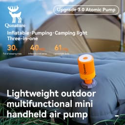 Qunature 3-in-1 Electric Air Pump Inflation Deflation Camping Light Lightweight Strong Air Pressure Mini Air Mattress/Swim Ring