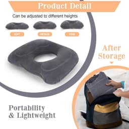 Inflatable Seat Cushion Donut Pillow Portable Wheelchair Cushion for Hemorrhoids and Bed Sores, Pregnancy for Home Office Car