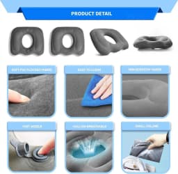 Inflatable Seat Cushion Donut Pillow Portable Wheelchair Cushion for Hemorrhoids and Bed Sores, Pregnancy for Home Office Car