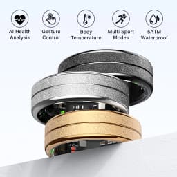 Smart Ring Men Women AI Health Analysis Heart Rate Body Temperature 5ATM Waterproof Multi Sport Modes Gesture Control Smart Ring