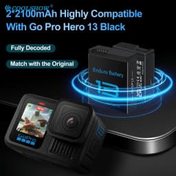 2100mah Battery for Gopro Hero 13 Black / Go Pro Hero13 Batteries Charger Action Camera Battery for Gopro13 Accessories