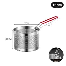 1PC Stainless Steel Fried Mesh Kitchen Fry Basket Cooking Basket Fry Pan Oil Pan Strainer Noodle Spoon Colander French Fries