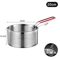 1PC Stainless Steel Fried Mesh Kitchen Fry Basket Cooking Basket Fry Pan Oil Pan Strainer Noodle Spoon Colander French Fries